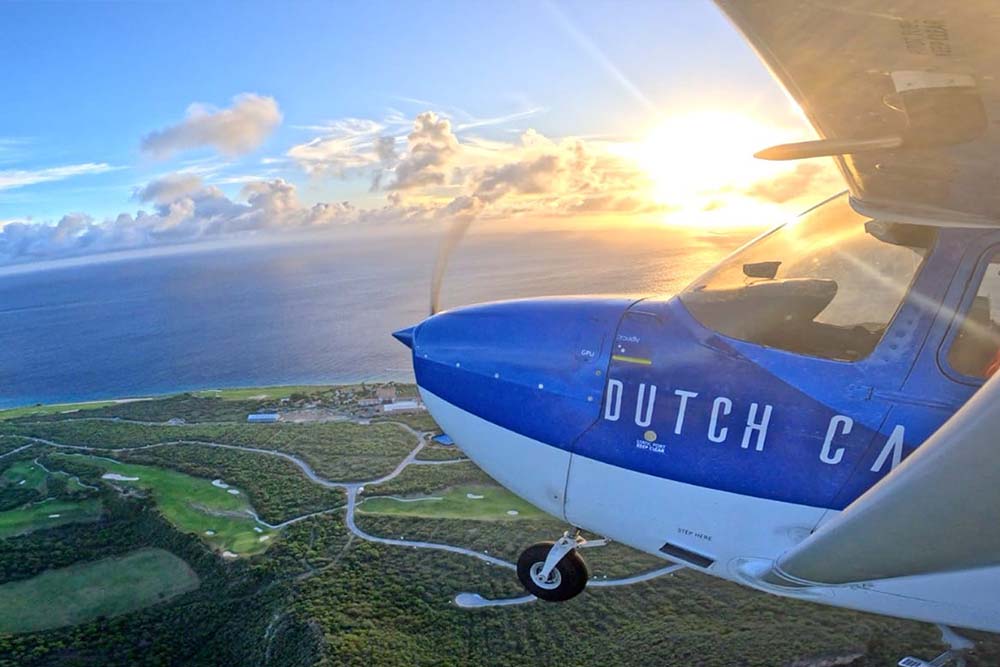 Sunset Scenic Flight over Curacao
